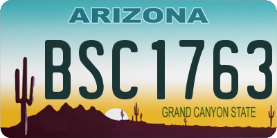 AZ license plate BSC1763