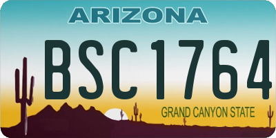 AZ license plate BSC1764