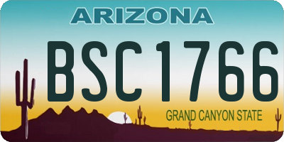 AZ license plate BSC1766