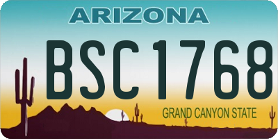 AZ license plate BSC1768