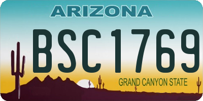 AZ license plate BSC1769