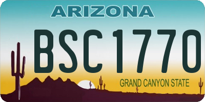 AZ license plate BSC1770