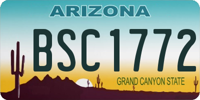 AZ license plate BSC1772