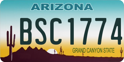 AZ license plate BSC1774