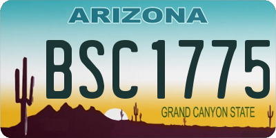 AZ license plate BSC1775