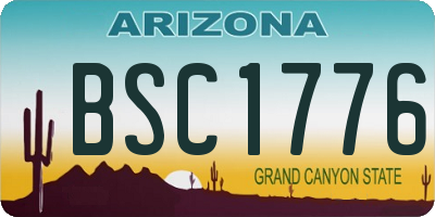 AZ license plate BSC1776