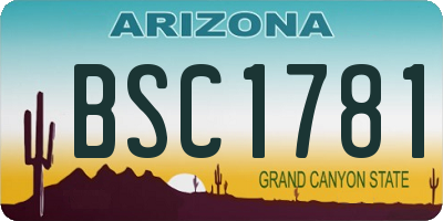 AZ license plate BSC1781