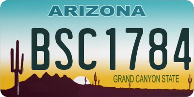 AZ license plate BSC1784