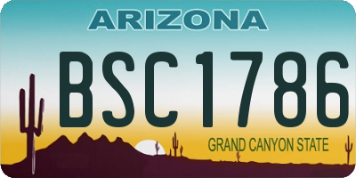 AZ license plate BSC1786