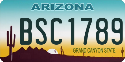 AZ license plate BSC1789