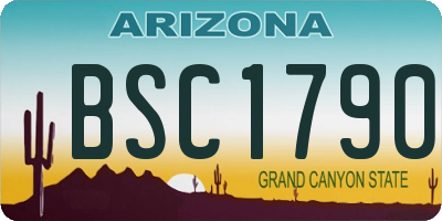 AZ license plate BSC1790