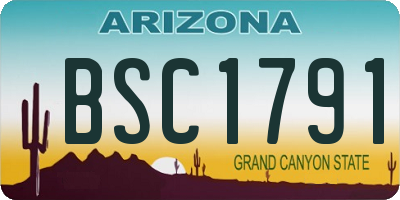 AZ license plate BSC1791