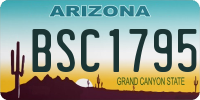 AZ license plate BSC1795