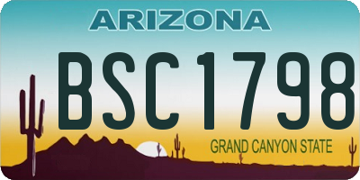 AZ license plate BSC1798