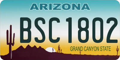 AZ license plate BSC1802