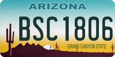 AZ license plate BSC1806