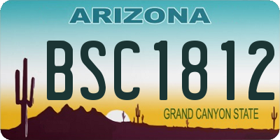 AZ license plate BSC1812