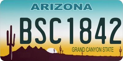 AZ license plate BSC1842