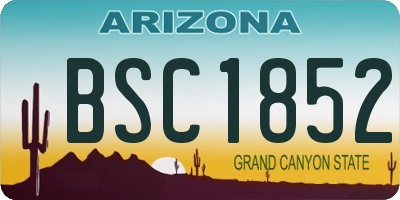 AZ license plate BSC1852