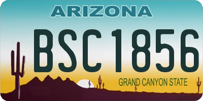 AZ license plate BSC1856