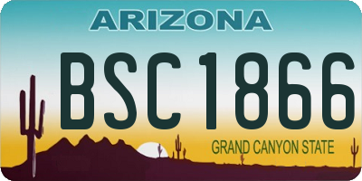 AZ license plate BSC1866