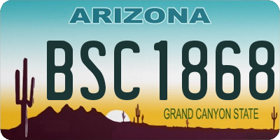 AZ license plate BSC1868