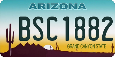 AZ license plate BSC1882