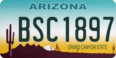 AZ license plate BSC1897