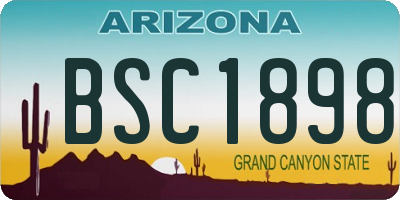 AZ license plate BSC1898
