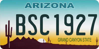 AZ license plate BSC1927