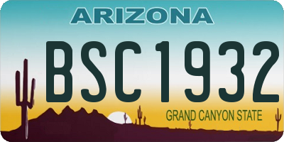 AZ license plate BSC1932