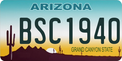 AZ license plate BSC1940