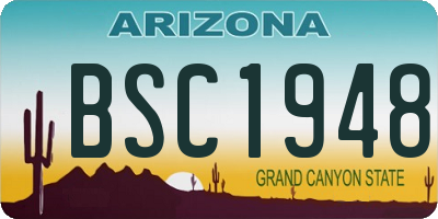 AZ license plate BSC1948