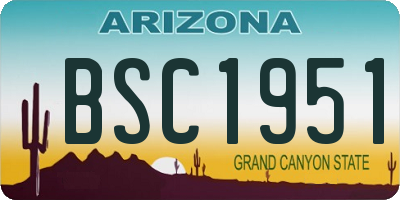 AZ license plate BSC1951