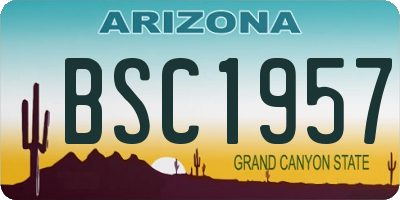 AZ license plate BSC1957