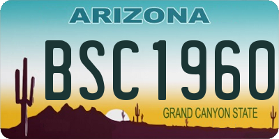 AZ license plate BSC1960