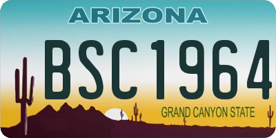 AZ license plate BSC1964