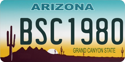 AZ license plate BSC1980