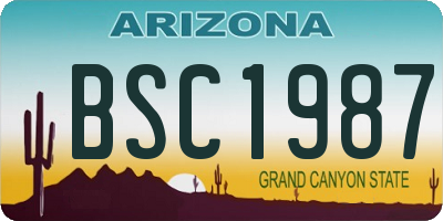 AZ license plate BSC1987