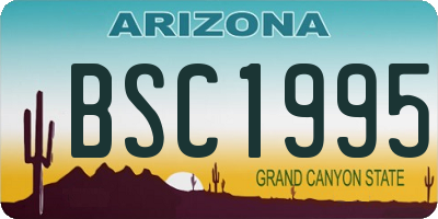 AZ license plate BSC1995