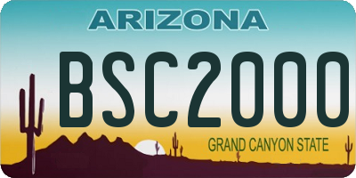 AZ license plate BSC2000