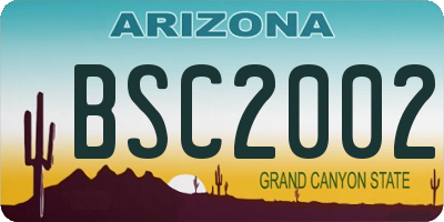 AZ license plate BSC2002