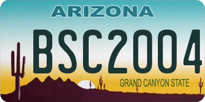 AZ license plate BSC2004