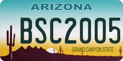 AZ license plate BSC2005