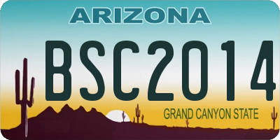 AZ license plate BSC2014