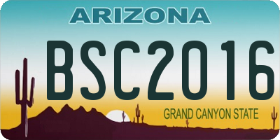 AZ license plate BSC2016