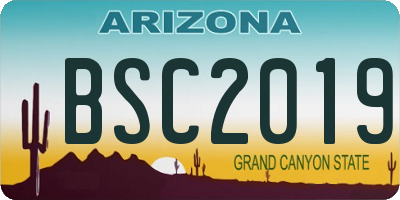 AZ license plate BSC2019