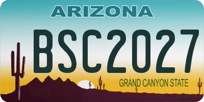 AZ license plate BSC2027