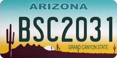 AZ license plate BSC2031