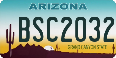 AZ license plate BSC2032